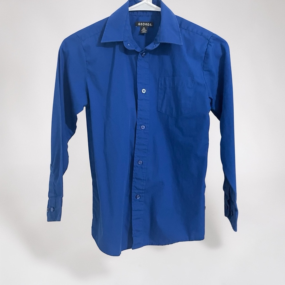 George Kids' Classic Blue Button-Down Shirt Size Large 10/12‎